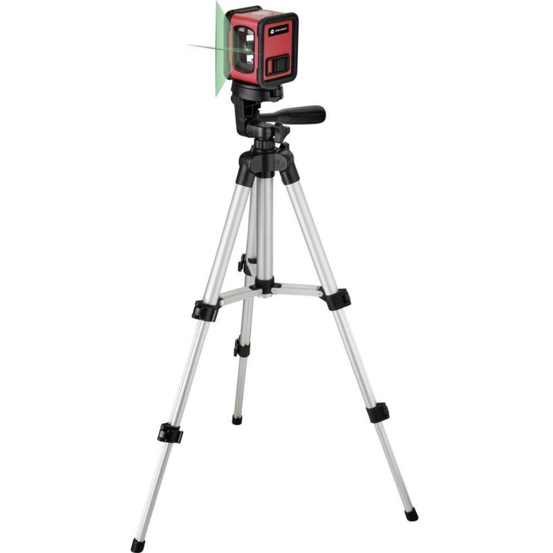 foto del prodotto toolcraft cl12 g laser a croce incl. treppiede, autolivellante, laser verde raggio di azione max. 12 m