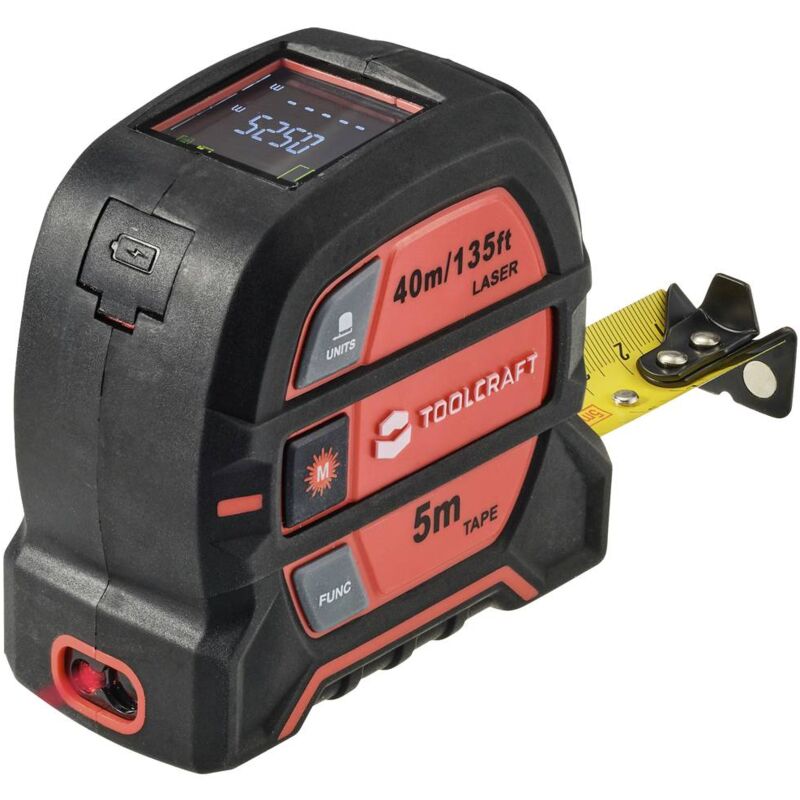 foto del prodotto toolcraft distanziometro laser 2 in 1 max. 40 m con metro a nastro