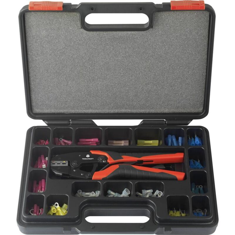 immagine 0 del prodotto toolcraft hj540168bc a1a5 to 7104990 kit pinza crimpatrice 168 parti connettore termoretraibile, connettore a compressi