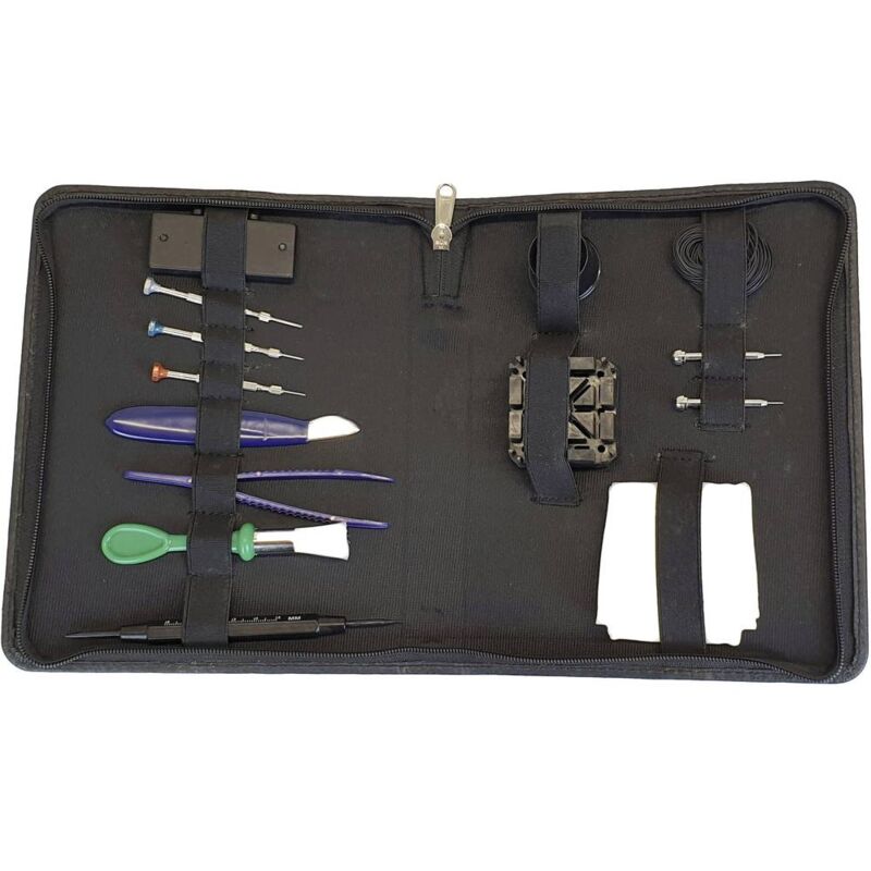 foto del prodotto toolcraft kit attrezzi di precisione per orologiaio 114 parti