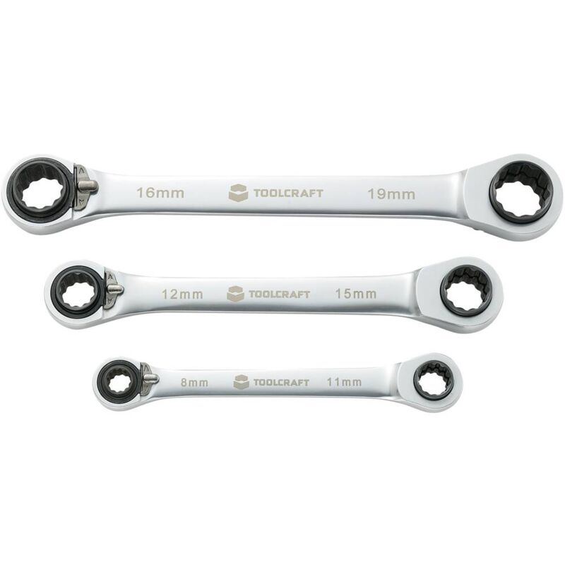 foto del prodotto toolcraft kit di chiavi a cricchetto doppio 3 parti 8 19 mm n a 819162