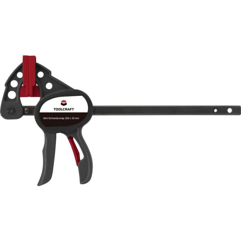 foto del prodotto toolcraft mini morsetto a una mano 100 x 35 mm 1574784 apertura max. 100 mm dimensione del prodotto, lunghezza 191 m