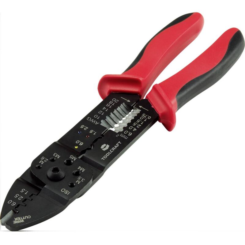 foto del prodotto toolcraft plc 4131 to 6680946 pinza a crimpare e spelacavi 1.5 fino a 6 mm 