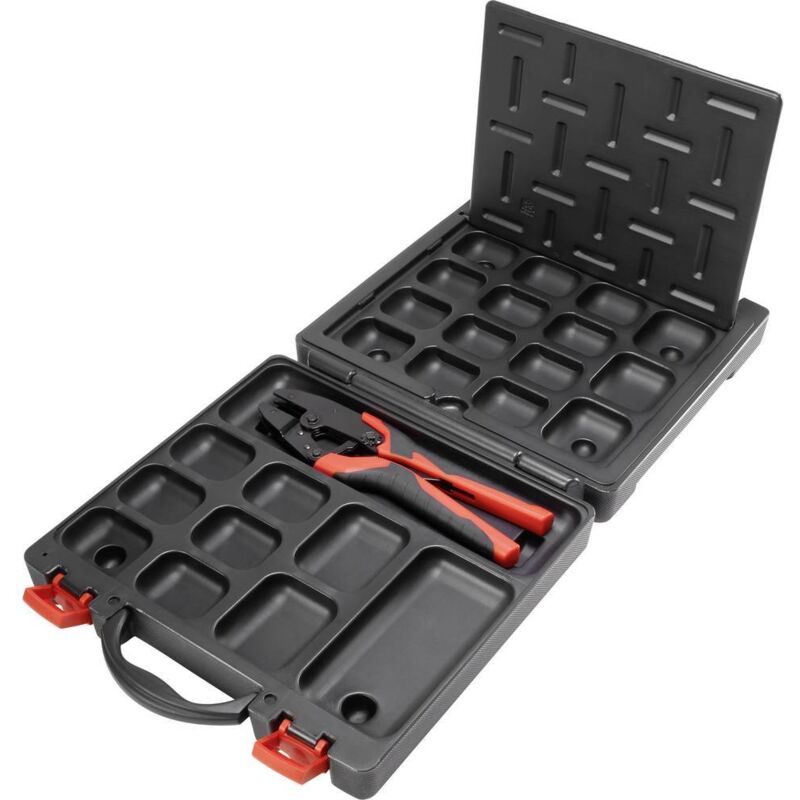 foto del prodotto toolcraft pz 500 pinza crimpatrice senza matrice di crimpaggio, con custodia
