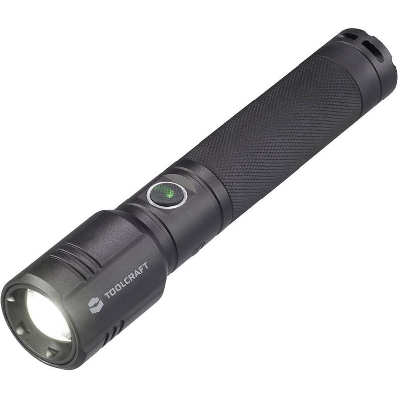 foto del prodotto toolcraft smd led torcia tascabile regolabile, interfaccia usb, con modalit strobo a batteria ricaricabile 1000 lm 35