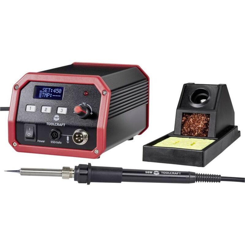foto del prodotto toolcraft st 50d stazione di saldatura digitale 50 w 150 450 c incl. punta di saldatura