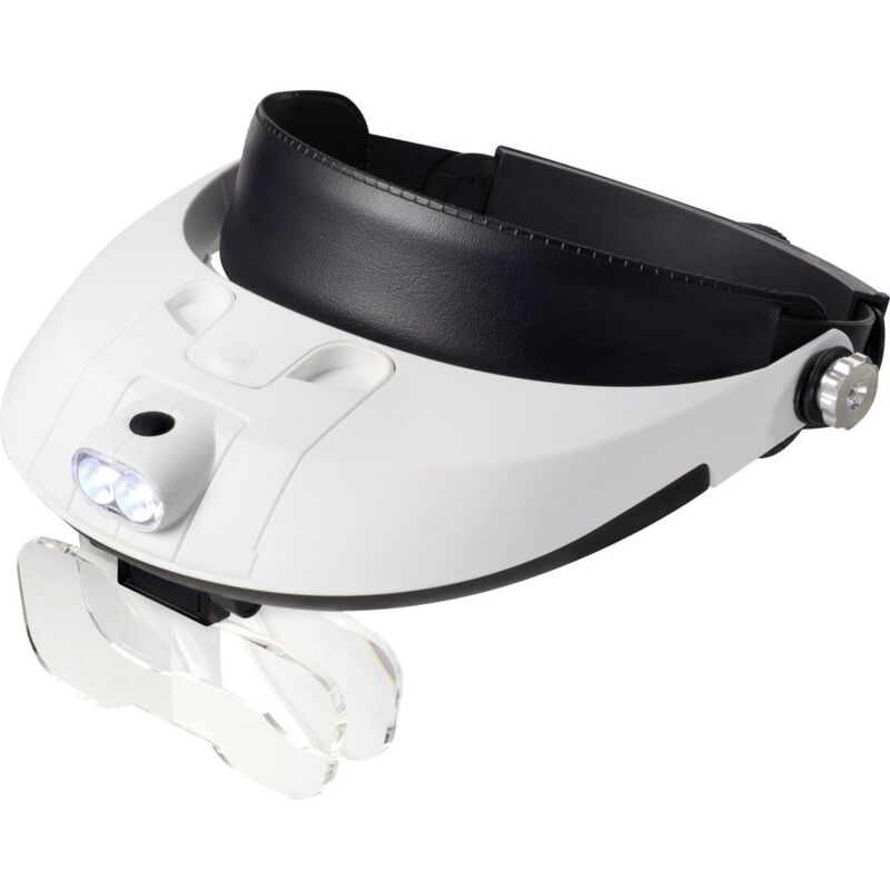 foto del prodotto toolcraft to 5137806 lente d ingrandimento da testa con illuminazione led ingrandimenti 1.0 x, 1.5 x, 2.0 x, 2.5 x, 3.