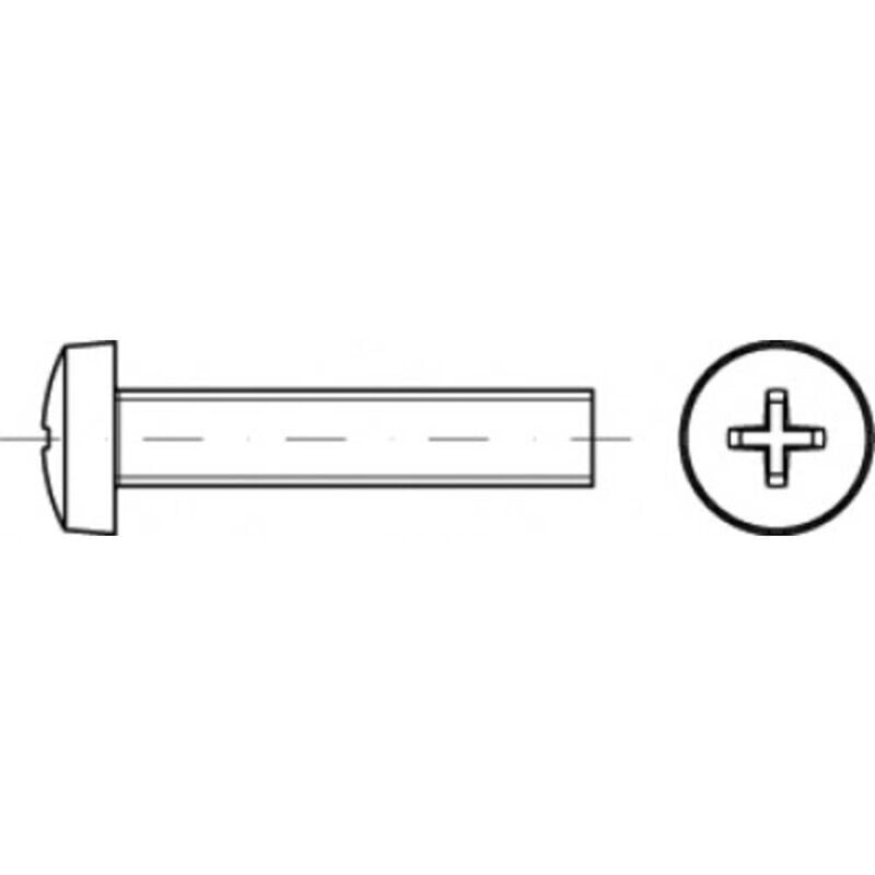 foto del prodotto toolcraft to 5430873 viti a testa cilindrica m2,5 12 mm a croce phillips acciaio galvanizzato zinco 200 pz.