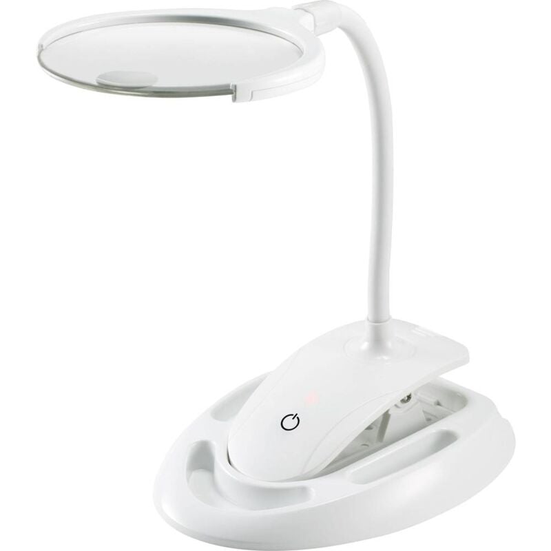 foto del prodotto toolcraft to 6378552 lampada di ingrandimento a led con morsetto da tavolo 60lm ingrandimenti 1.75 x, 3 x 110 mm classe