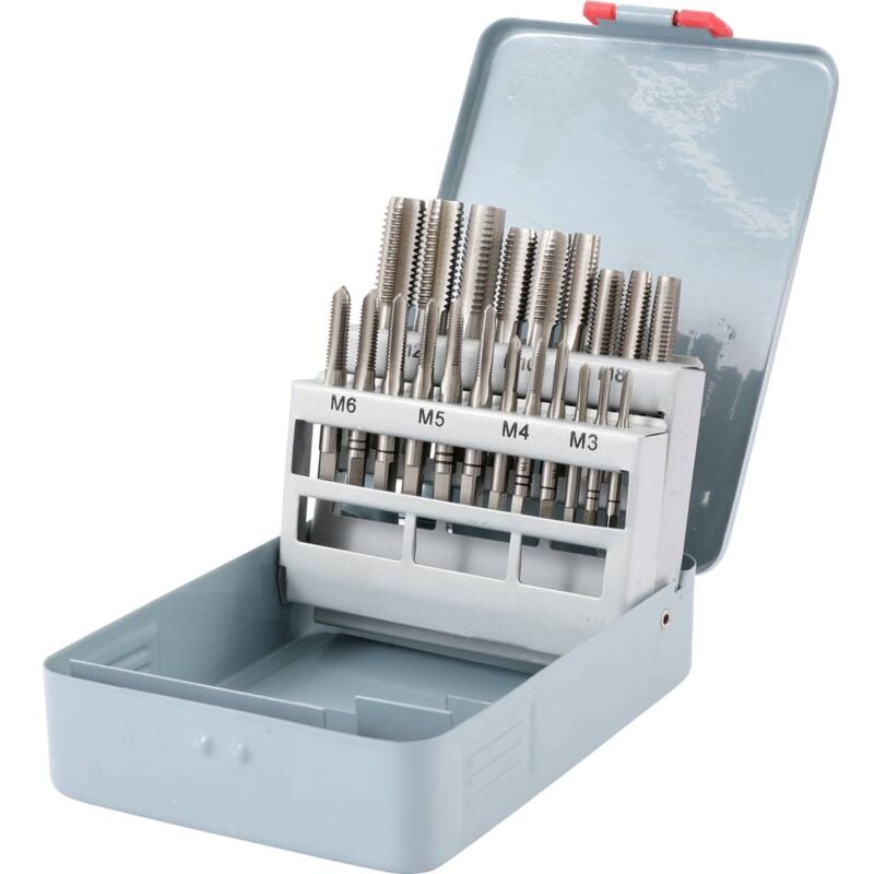 foto del prodotto toolcraft to 6800787 kit maschi e filiere 21 parti m3, m4, m5, m6, m8, m10, m12 din 352 hss 1 pz.