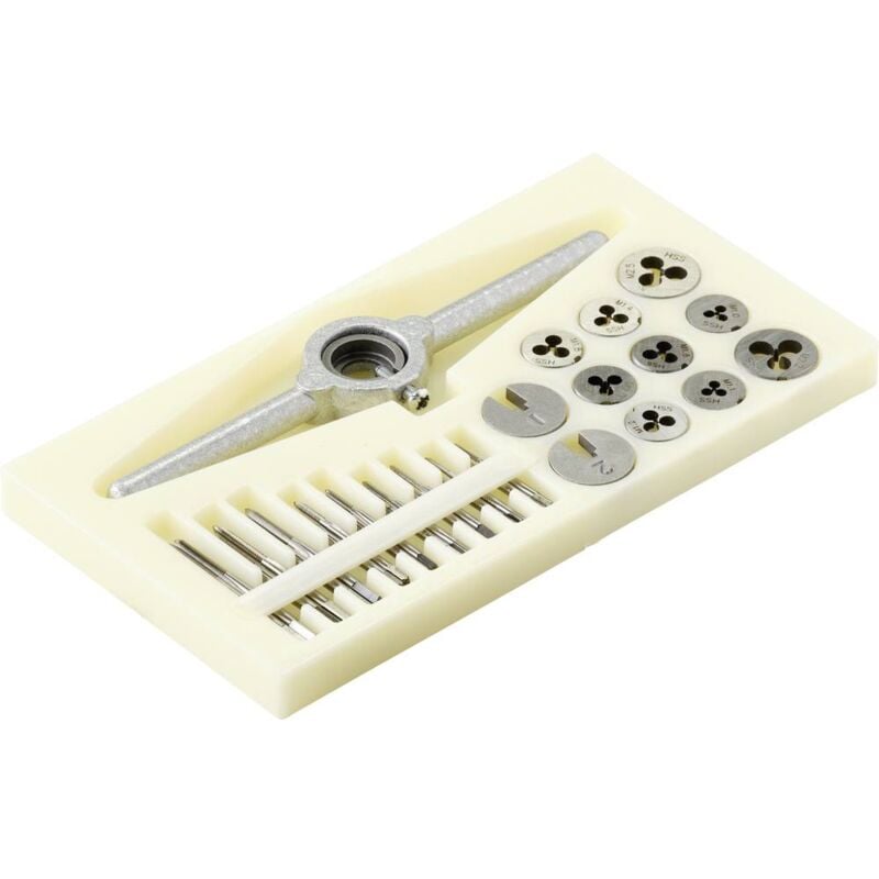 foto del prodotto toolcraft to 7106694 kit maschi per filettare 30 parti hss m1, m1.1, m1.2, m1.4, m1.6, m1.8, m2, m2,2, m2.5