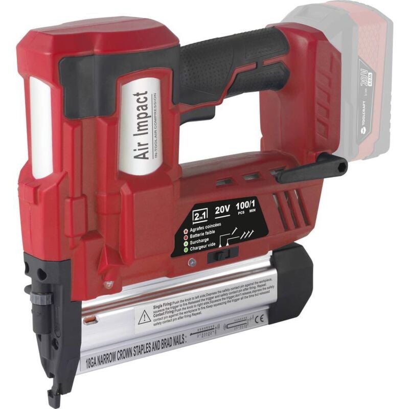 foto del prodotto toolcraft to 7427298 chiodatrice a batteria incl. lampada portatile, senza batteria, senza caricatore