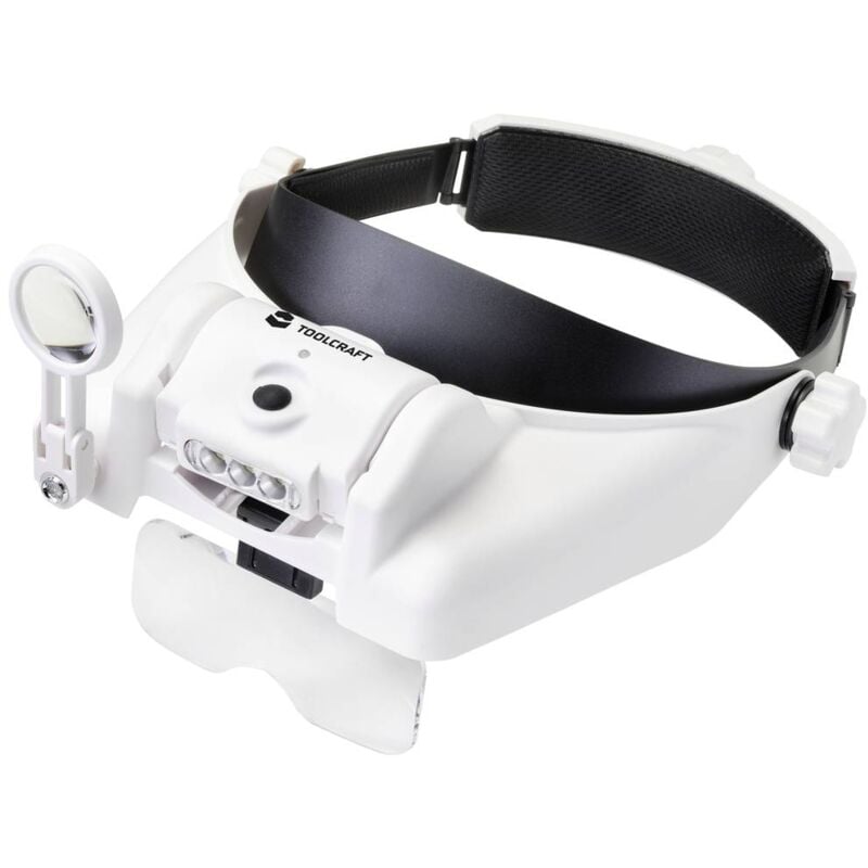 foto del prodotto toolcraft to 7440588 lampada led frontale con illuminazione led ingrandimenti 3.5 x, 2.5 x, 2.0 x, 1.5 x, 1.0 x lente 