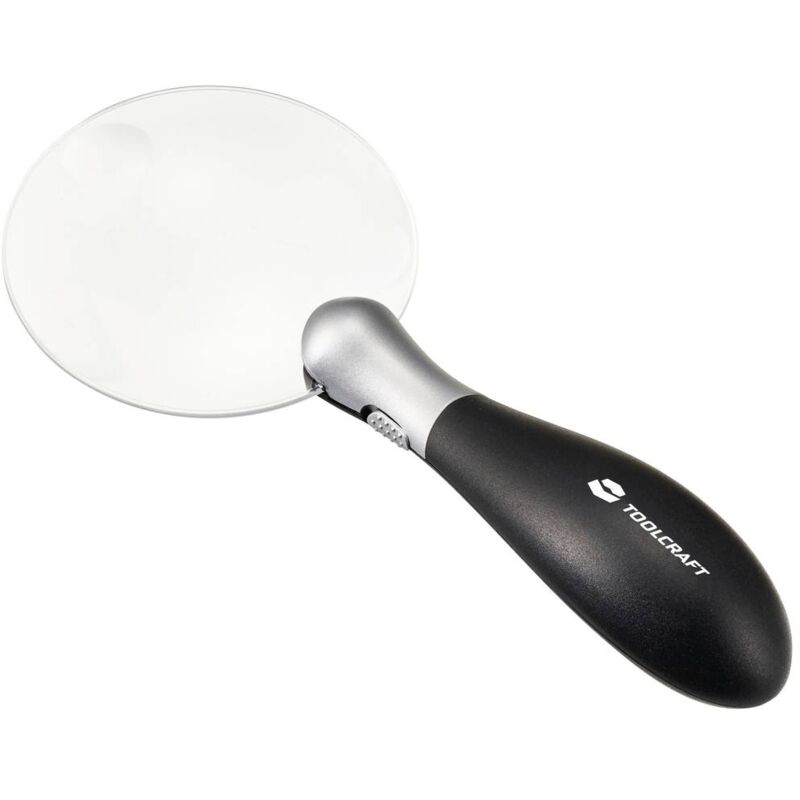 foto del prodotto toolcraft to 8997036 lente d ingrandimento portatile con illuminazione led ingrandimenti 3 x, 5 x
