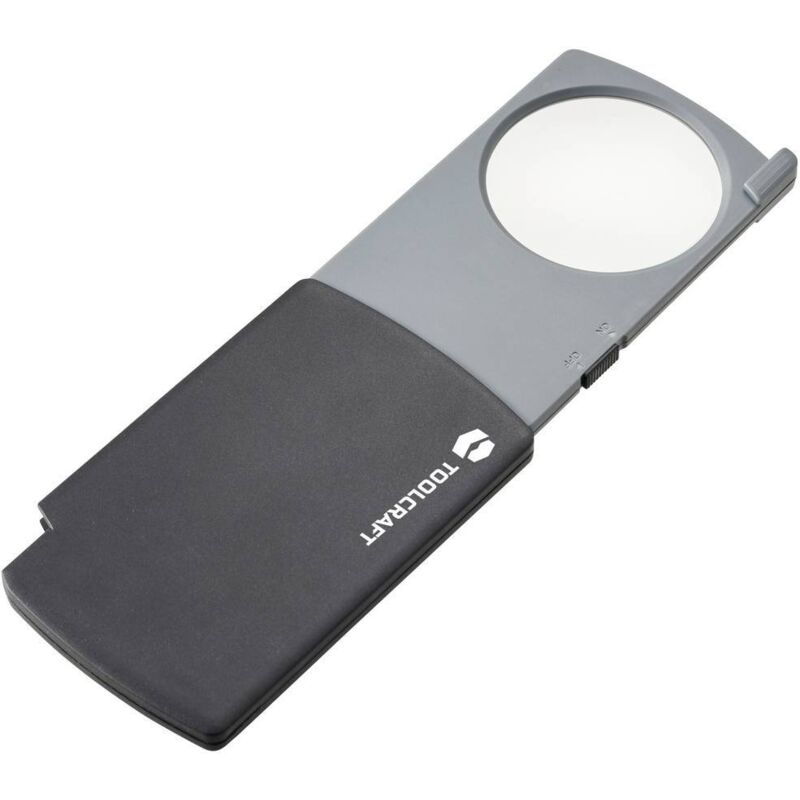 foto del prodotto toolcraft to 8997039 lente d ingrandimento portatile con illuminazione led ingrandimenti 2.5 x