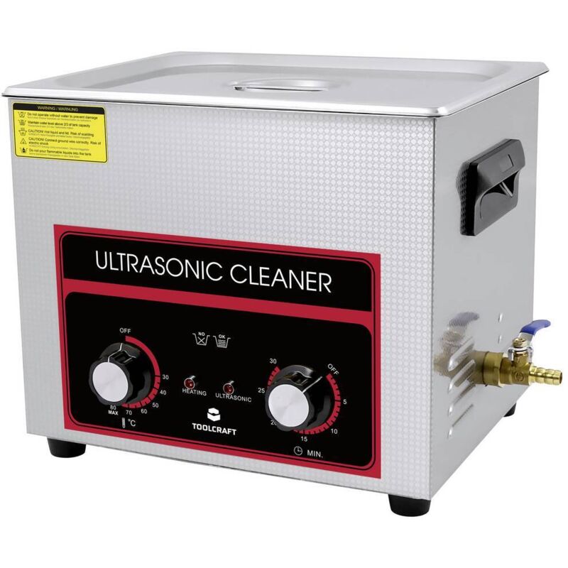 foto del prodotto toolcraft usc-1000 lavatrice ad ultrasuoni laboratorio, gioielli, forniture per ufficio 440 w 10 l con riscaldamento, c