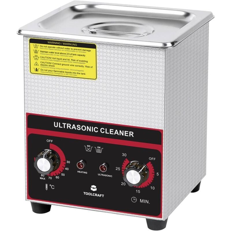 foto del prodotto toolcraft usc 200 lavatrice ad ultrasuoni gioielli, forniture per ufficio, laboratorio 160 w 2 l con riscaldamento, con