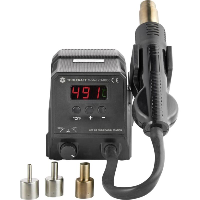 foto del prodotto toolcraft zd 8908 stazione ad aria calda digitale 300 w 100 500 c