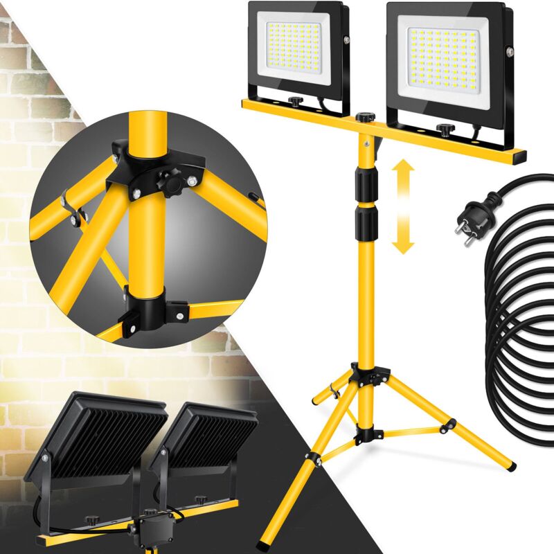foto del prodotto toolight alogeno led su treppiede rsl006 2x100n