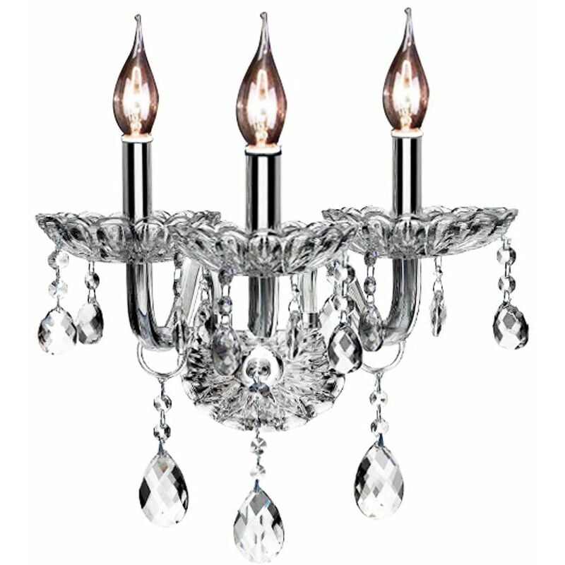 foto del prodotto toolight applique da parete 300759 cristallo candela 3 punti luce e14