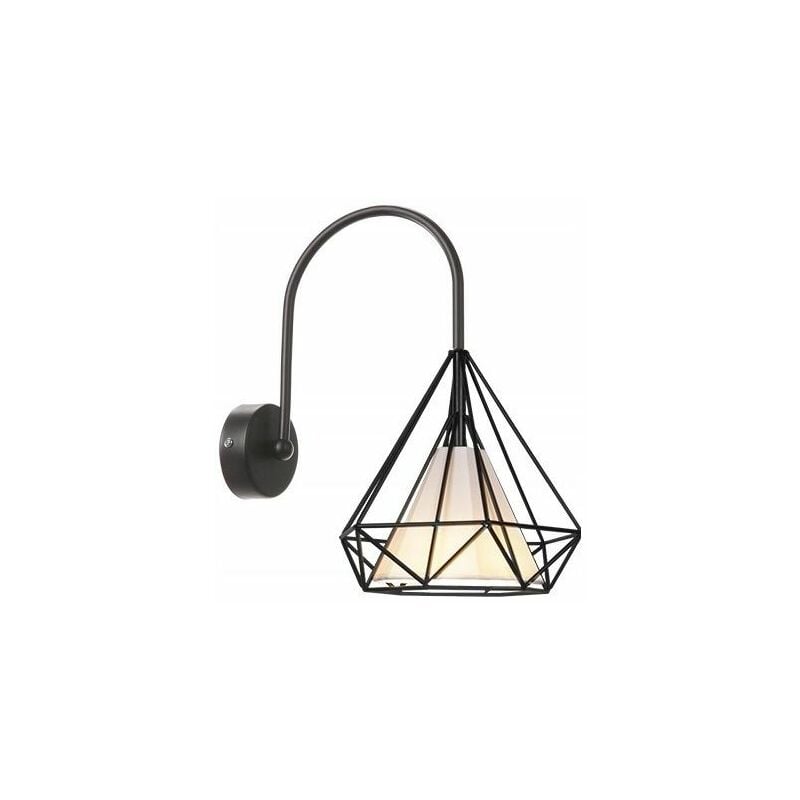 foto del prodotto toolight applique da parete app011 1w bello nero 1 punti luce e27 23x28,5cm