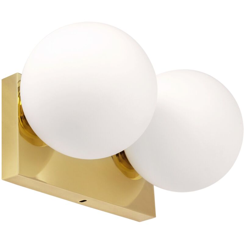 foto del prodotto toolight applique da parete app1010 2w sfera oro 2 punti luce e27 17x32x16cm