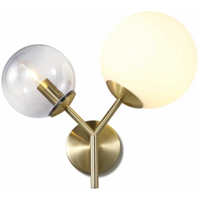 foto del prodotto toolight applique da parete app1012 2w sfera oro 2 punti luce e27 29x40x36cm