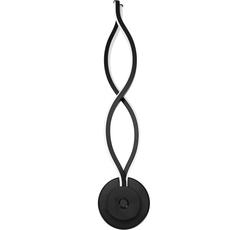 foto del prodotto toolight applique da parete app1048 w nero led onda 2 punti luce 13w 10x45cm
