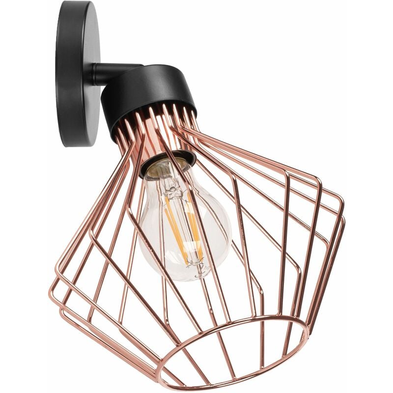 foto del prodotto toolight applique da parete app534 1w loft rosa nero 1 punti luce e27 19x20x10cm