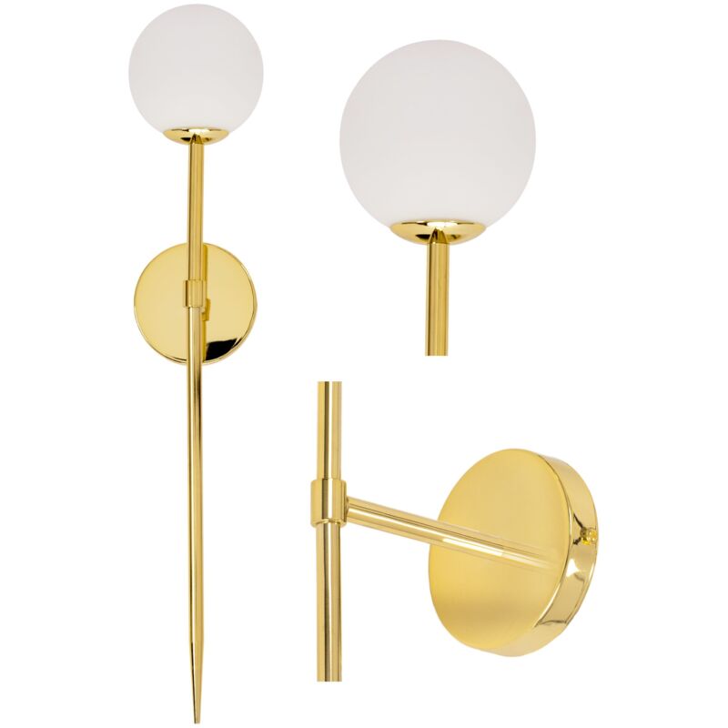 foto del prodotto toolight applique da parete app580 1w moderno oro 75cm sfera 1 punti luce g9 12x16x74cm