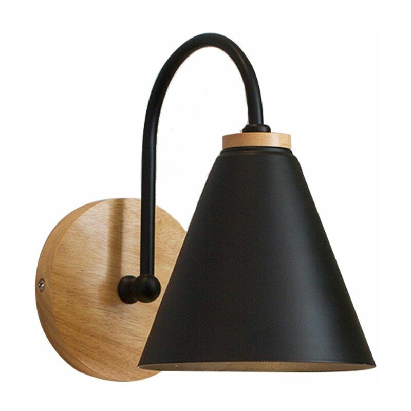 foto del prodotto toolight applique da parete app932 1w forest nero campana 1 punti luce e27 15x15x23,5cm