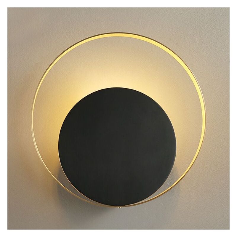 foto del prodotto toolight applique da parete app992 w oro nero cerchio 1 punti luce g4 3x28x28cm