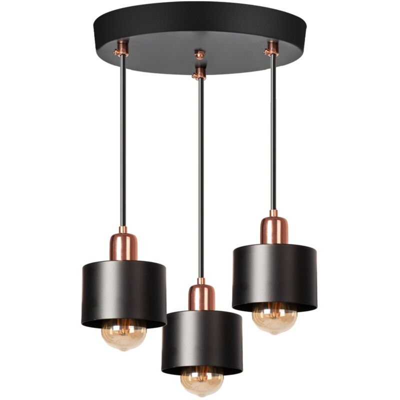 foto del prodotto toolight lampada a sospensione app003 3cpr cali nero e27