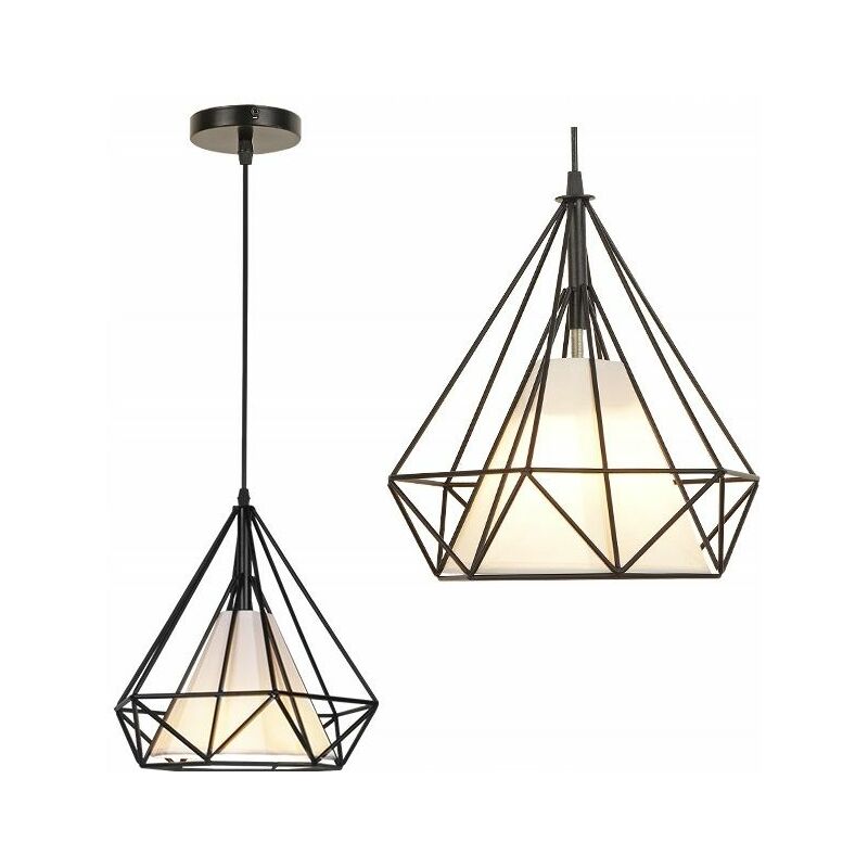 foto del prodotto toolight lampada a sospensione app010 1cp bello singolo diamante 1 punti luce e27 24,5x24,5x28,5 118,5cm regolabile