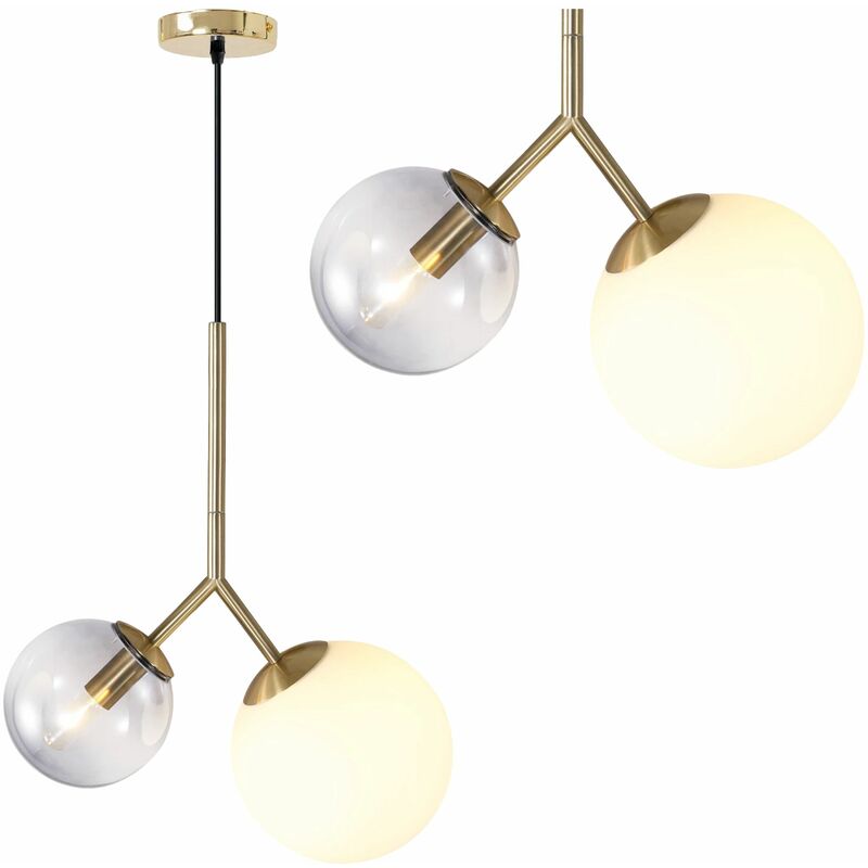 foto del prodotto toolight lampada a sospensione app1013 2cp oro 2 punti luce e27 20x40x55cm regolabile