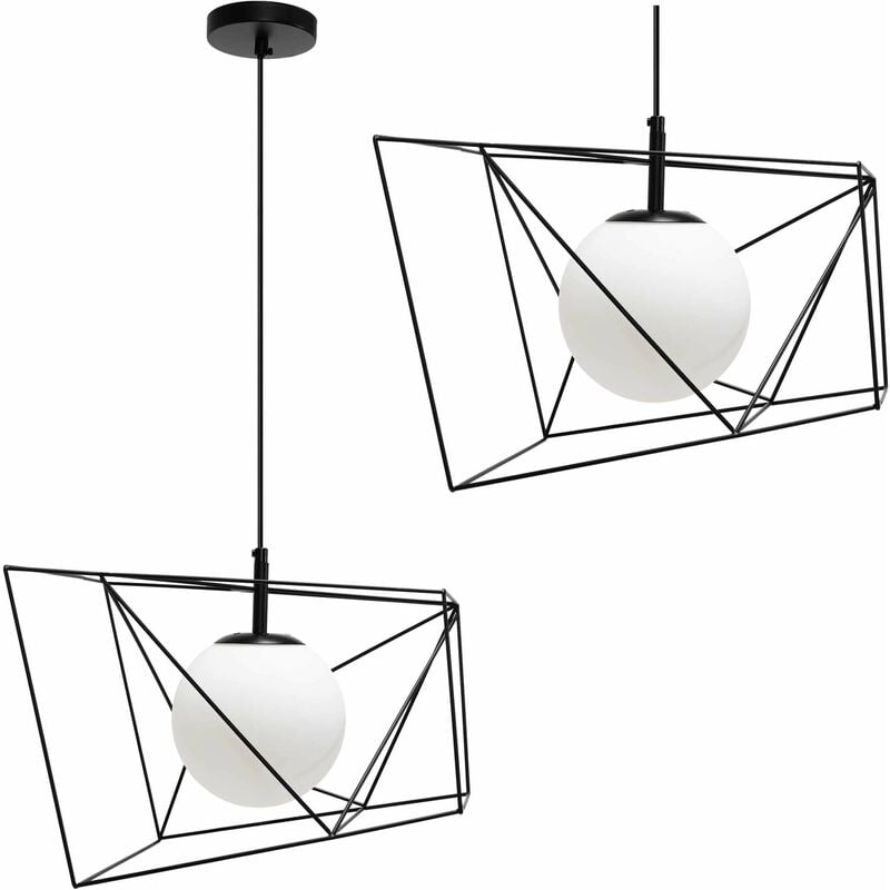 foto del prodotto toolight lampada a sospensione app1022 1cp nero 1 punti luce e27 34x34x26 106cm regolabile