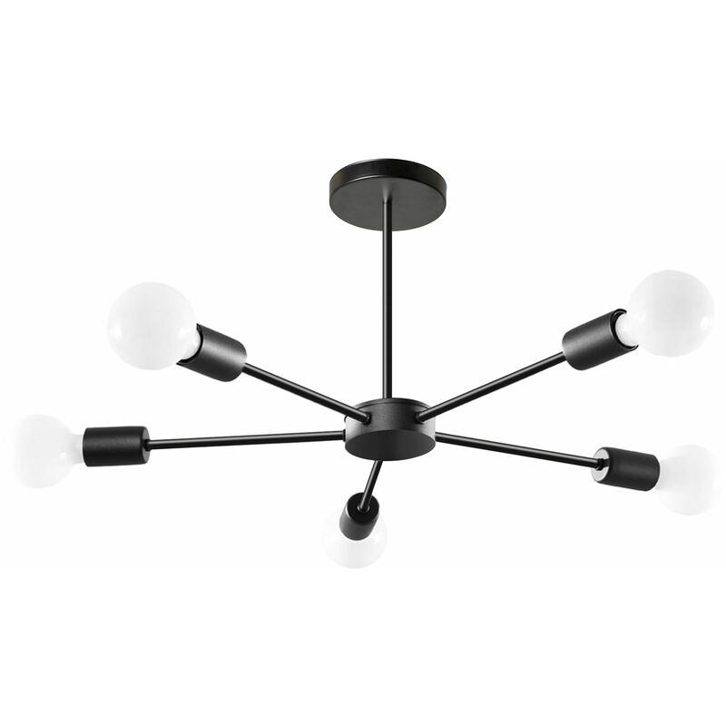 foto del prodotto toolight lampada a sospensione app1024 5cp spider 5 nero 5 punti luce e27 52x52x25cm