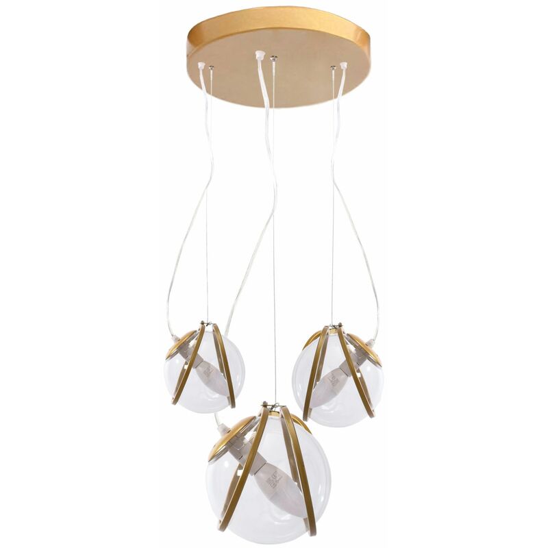 foto del prodotto toolight lampada a sospensione app1091 3cp oro 3 punti luce e14 23x14x16cm