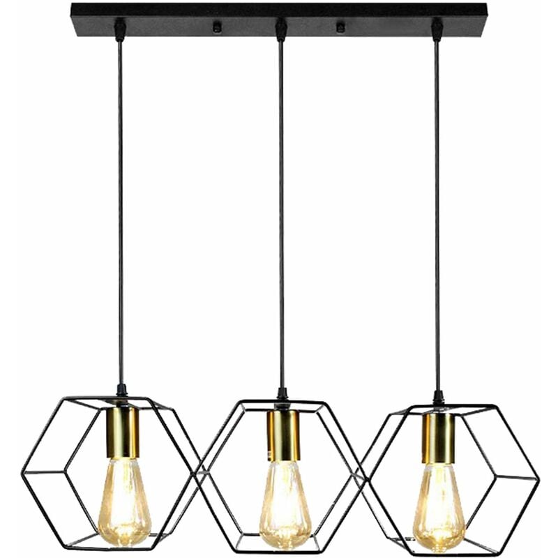 foto del prodotto toolight lampada a sospensione app1132 3cp black gold e27