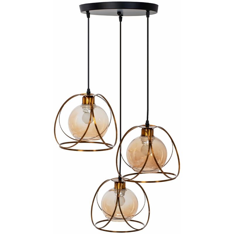 foto del prodotto toolight lampada a sospensione app1137 3c black gold e27