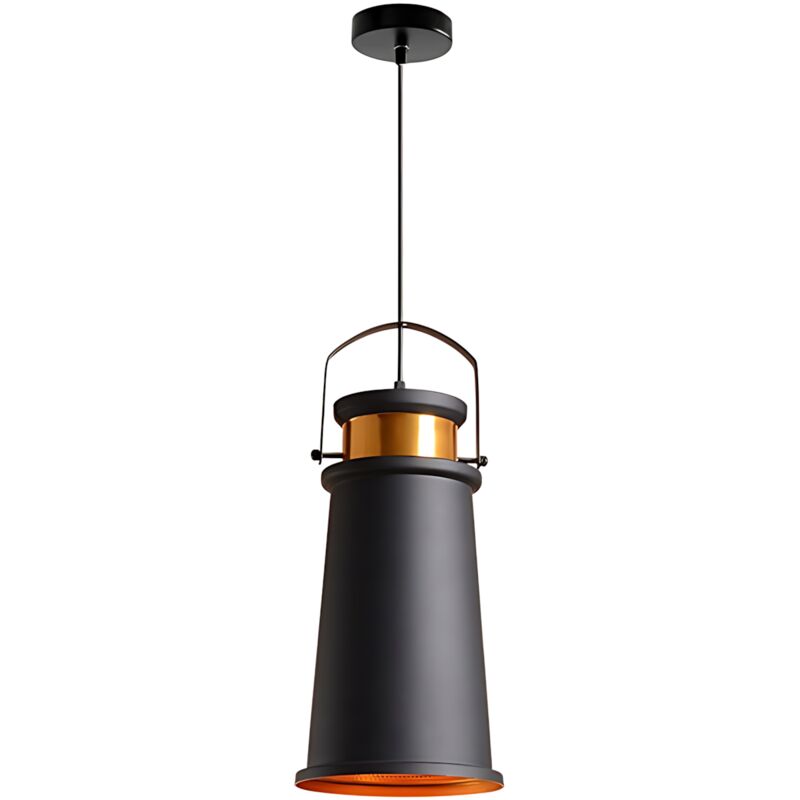 foto del prodotto toolight lampada a sospensione app173 1cp asti a nero oro e27