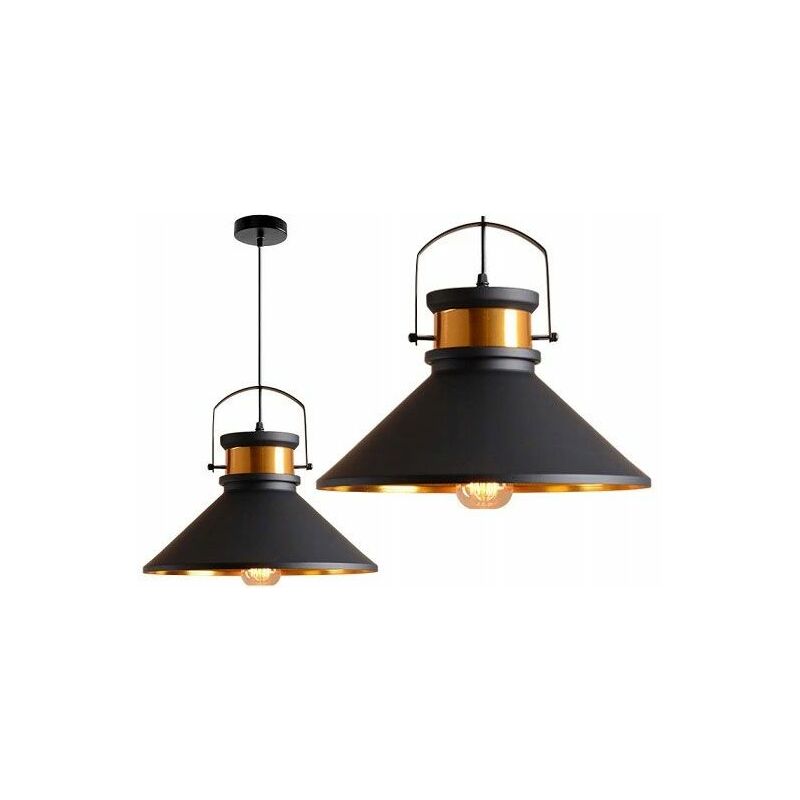 foto del prodotto toolight lampada a sospensione app174 1cp asti b nero oro e27