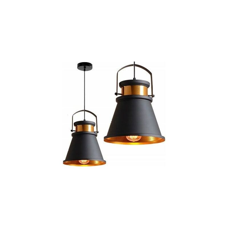 foto del prodotto toolight lampada a sospensione app175 1cp asti c nero oro e27
