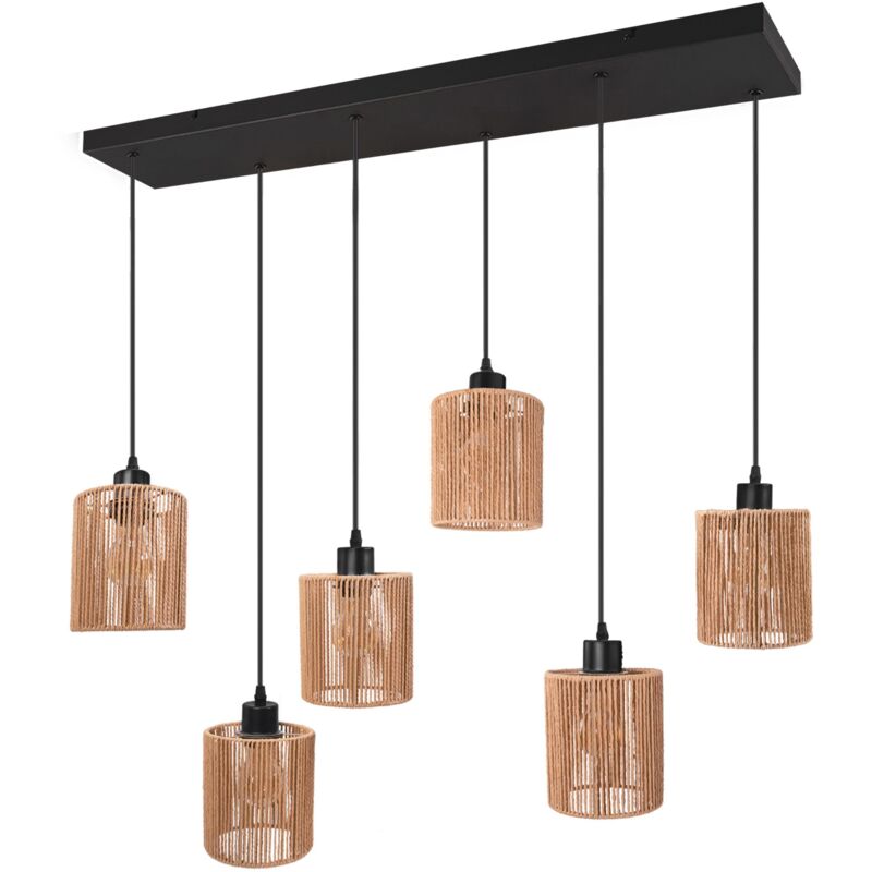 foto del prodotto toolight lampada a sospensione app1822 6cp nature black