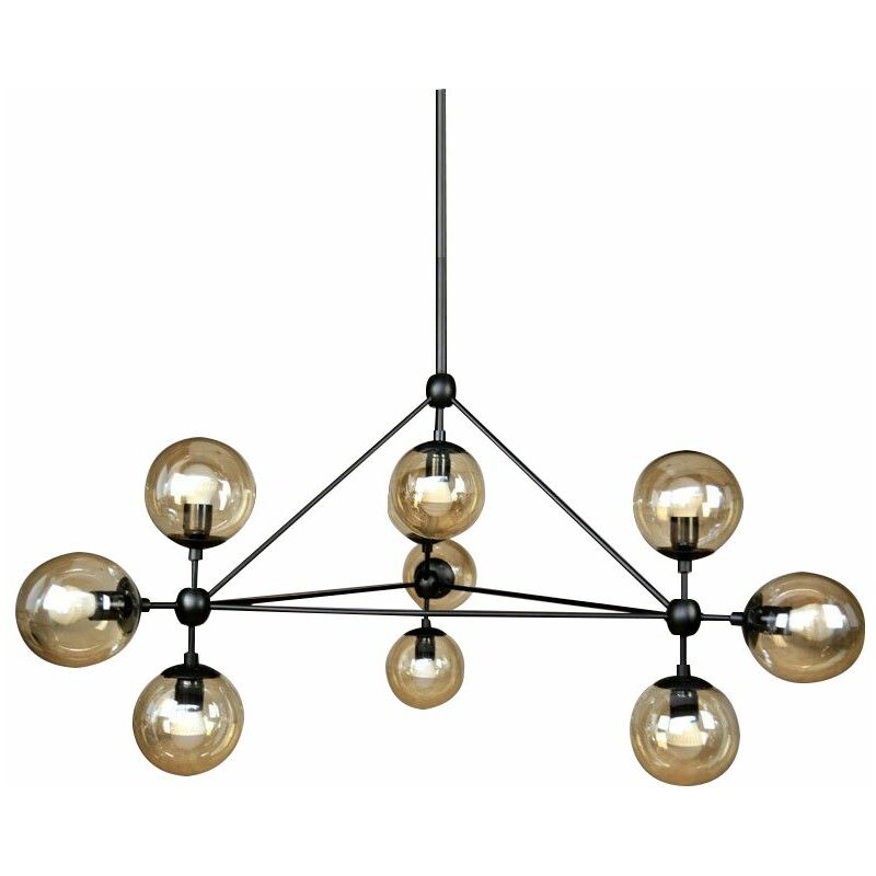 foto del prodotto toolight lampada a sospensione app264 10c nero 10 punti luce e27 105x105x85cm