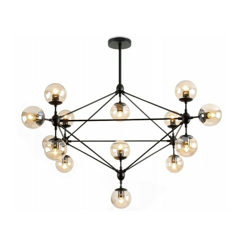 immagine 0 del prodotto toolight lampada a sospensione app265 15c metallo industriale nero 15 punti luce e27 93x93x110cm