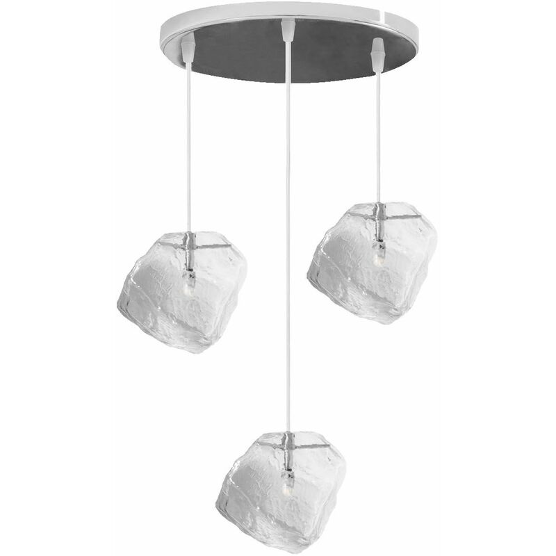 foto del prodotto toolight lampada a sospensione app320 ice moderno 3 punti luce g4 14x30x16 96cm regolabile