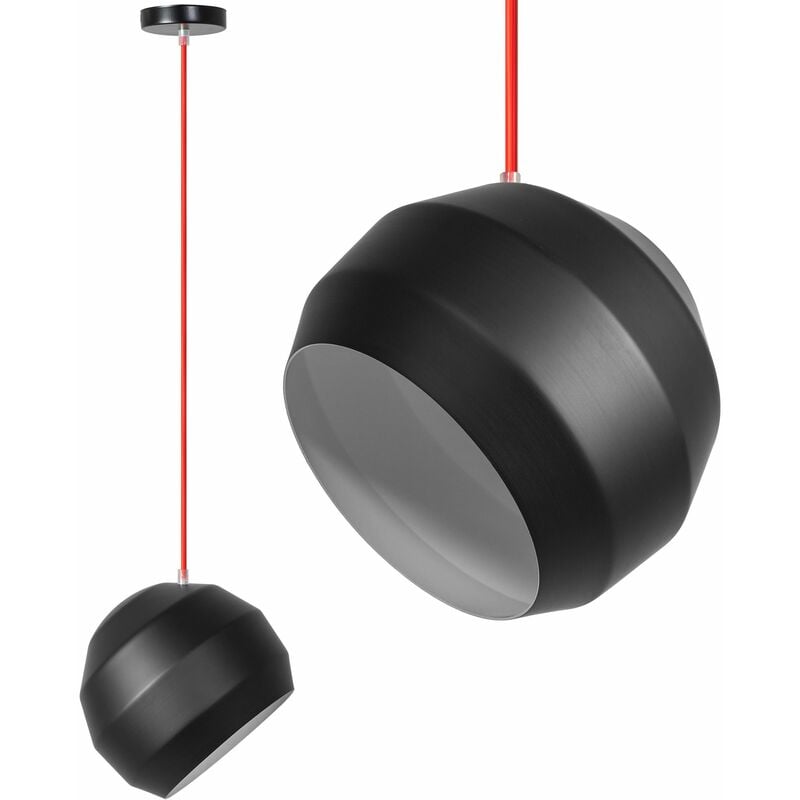 foto del prodotto toolight lampada a sospensione app381 1cp nero 1 punti luce e27 25x25x20,5cm regolabile