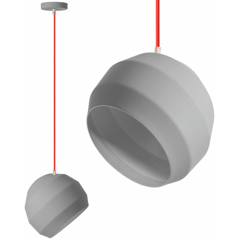 foto del prodotto toolight lampada a sospensione app382 1cp grigio 1 punti luce e27 25x25x20,5cm regolabile