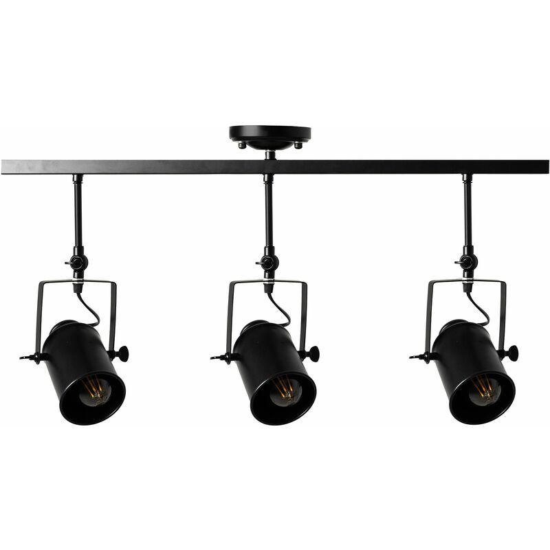 foto del prodotto toolight lampada a sospensione app487 3c spot 3 nero 3 punti luce e27 10,5x70x38cm